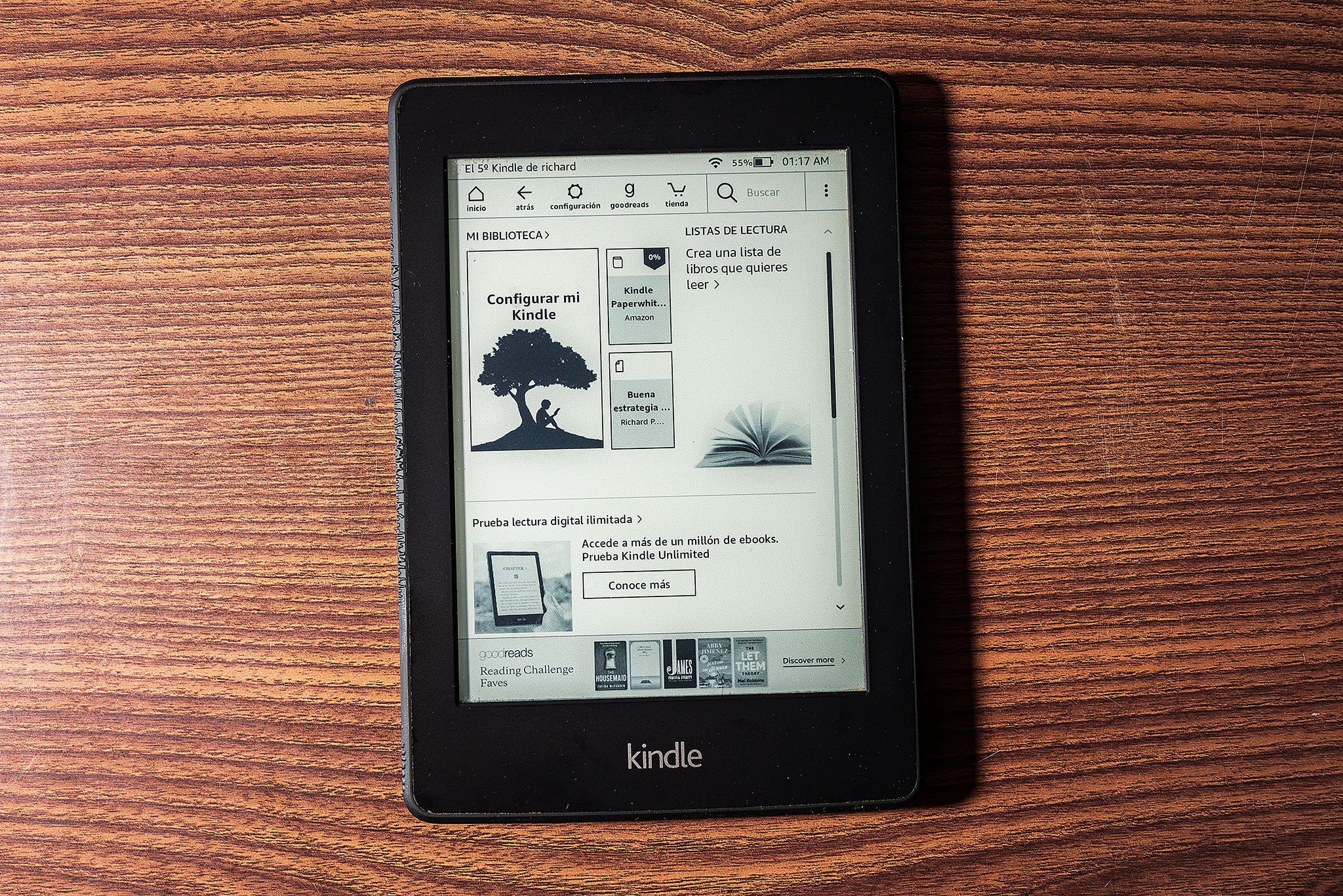 Amazon Kindle Paperwhite (6.ª generación) 4 GB - Luz Ajustable. (7072)