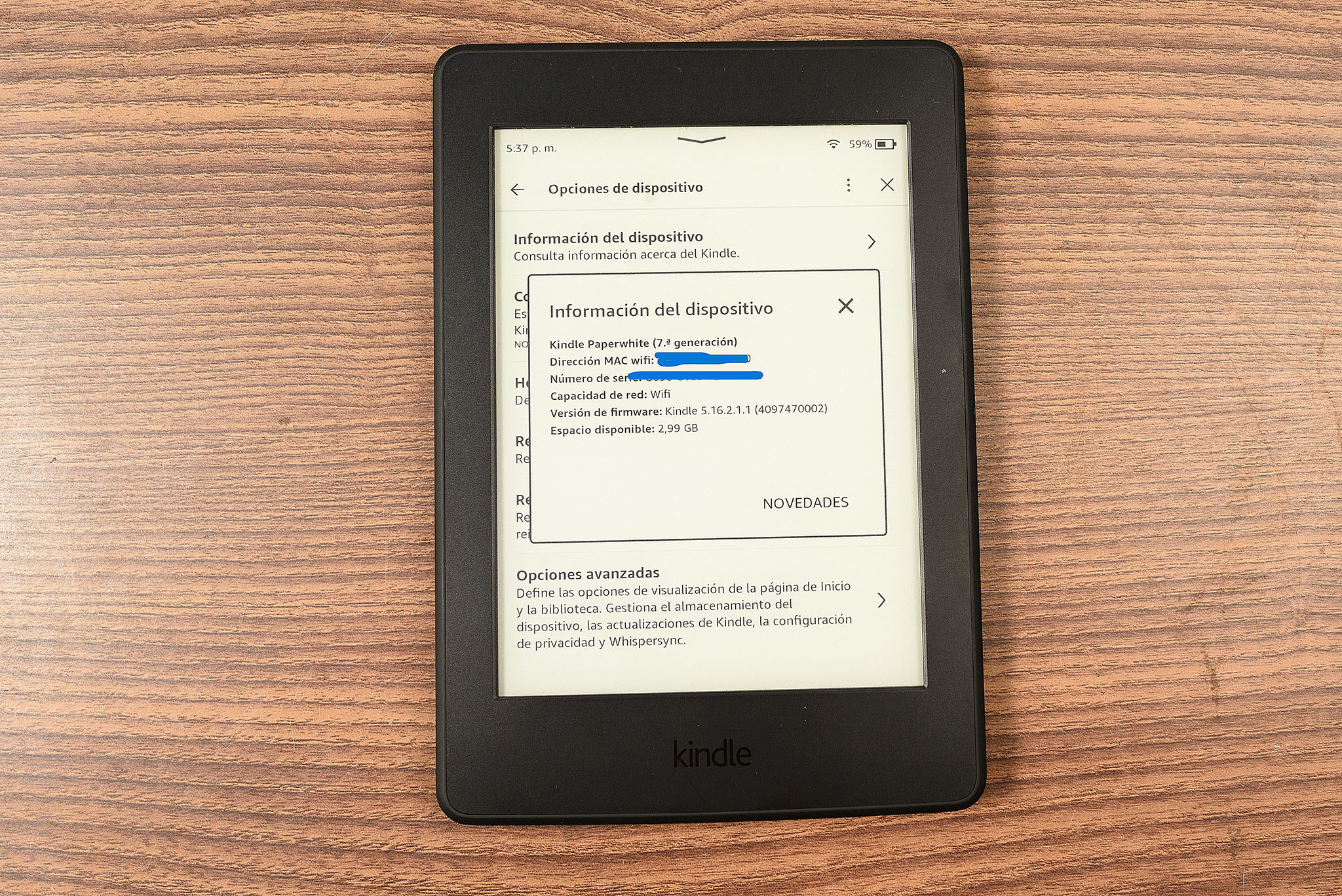 Amazon Kindle Paperwhite (7.ª generación) 4 GB, Wi-Fi, Luz Ajustable (7129) - Imagen 3
