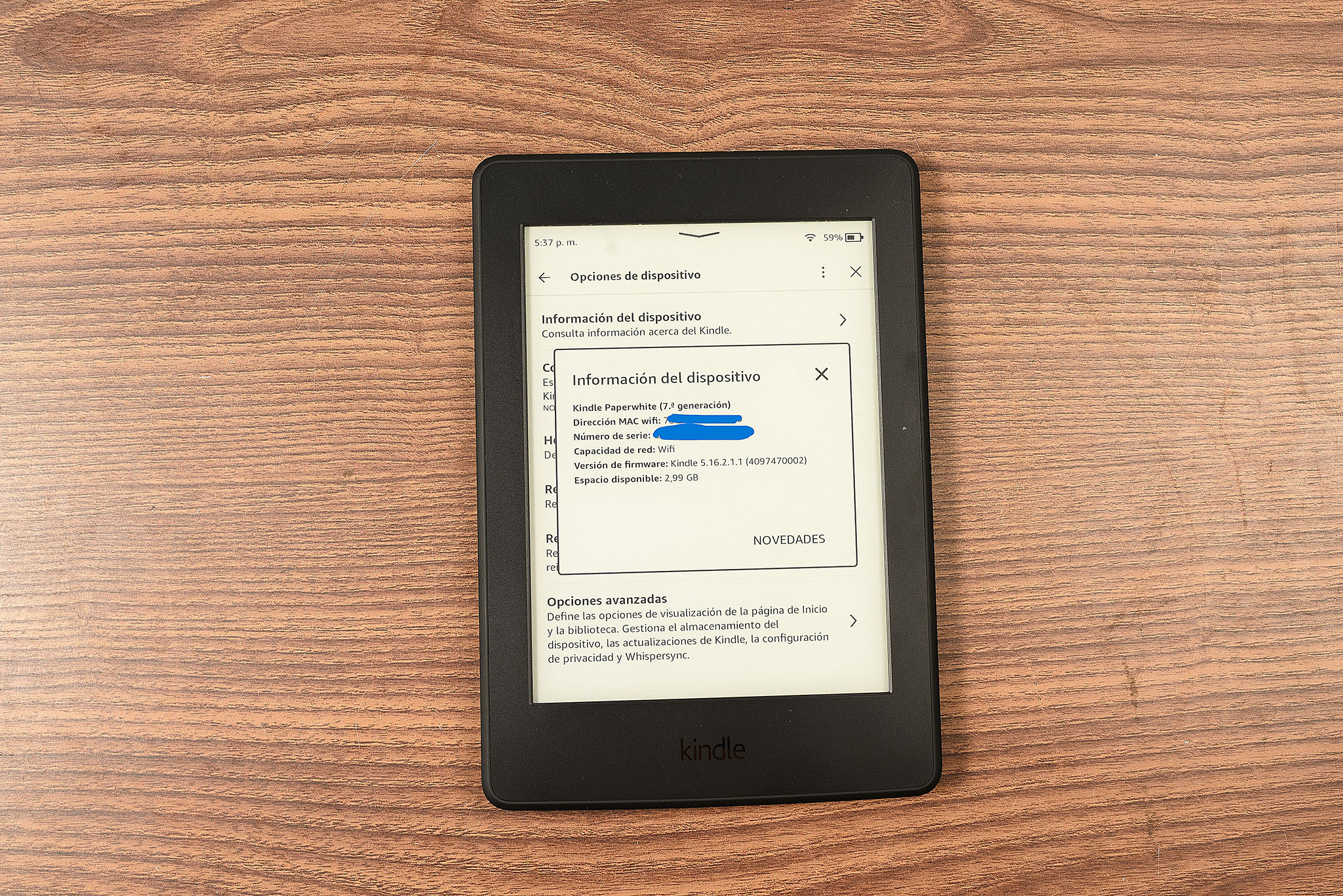 Amazon Kindle Paperwhite (7.ª generación) 4 GB, Wi-Fi, Luz Ajustable (7129) - Imagen 4