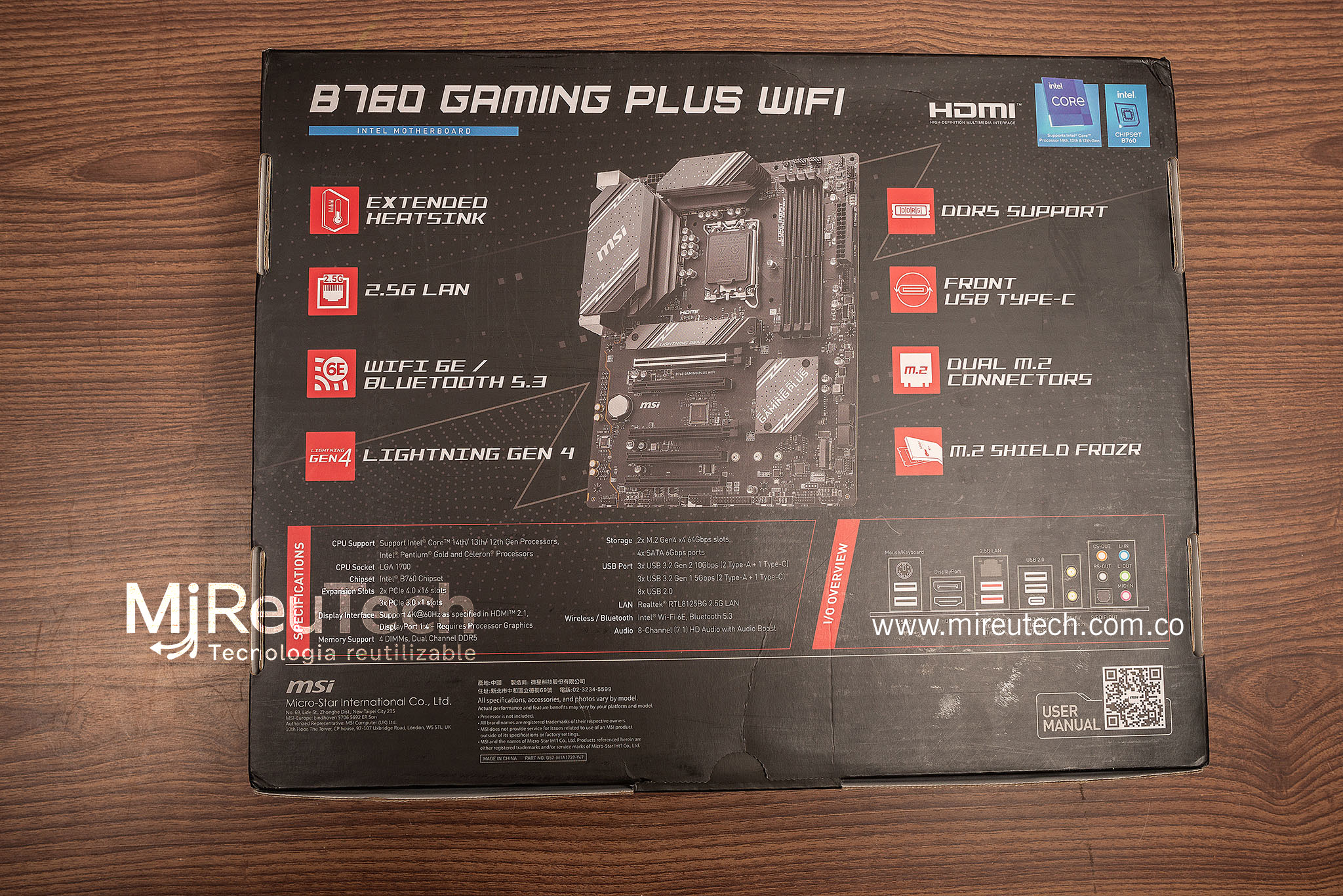 Board MSI B760 Gaming Plus WiFi – Chipset B760 (LGA 1700, DDR5) (7151) - Imagen 3