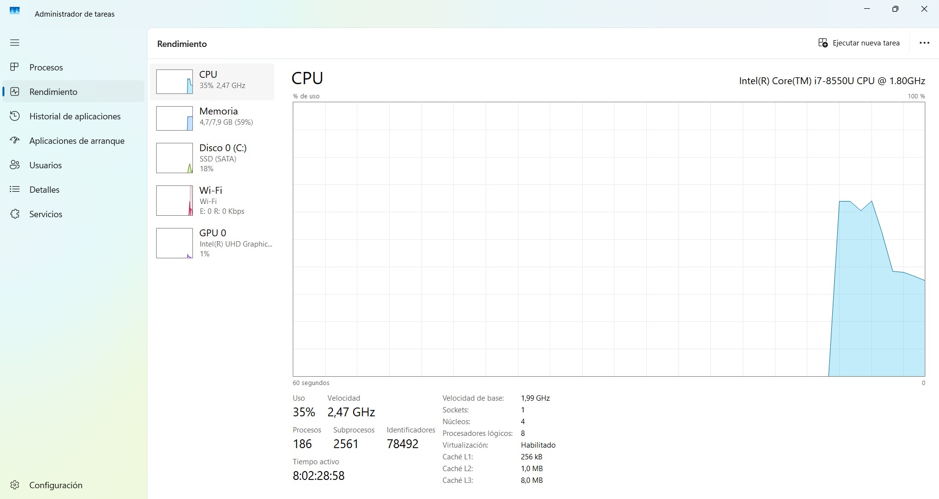 Portátil Dell Inspiron 5570 | Intel Core i7 8550U, | 8 núcleos | 8GB RAM |128GB SSD |15.6" (7182) - Imagen 10