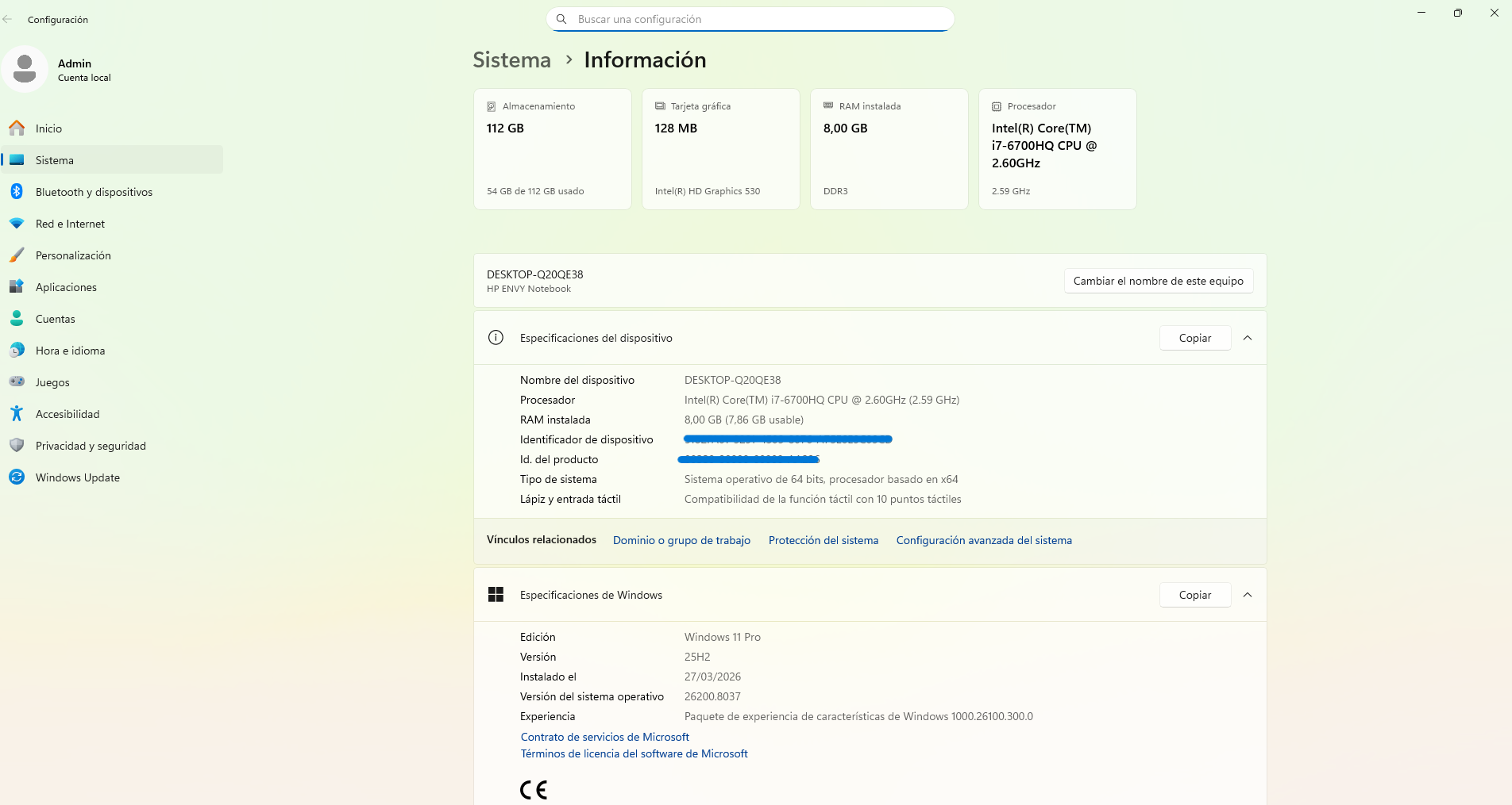 Portátil - Laptop HP Envy 17 Notebook | Intel i7 6ª Gen | 8GB RAM | 128GB SSD (7205) - Imagen 10