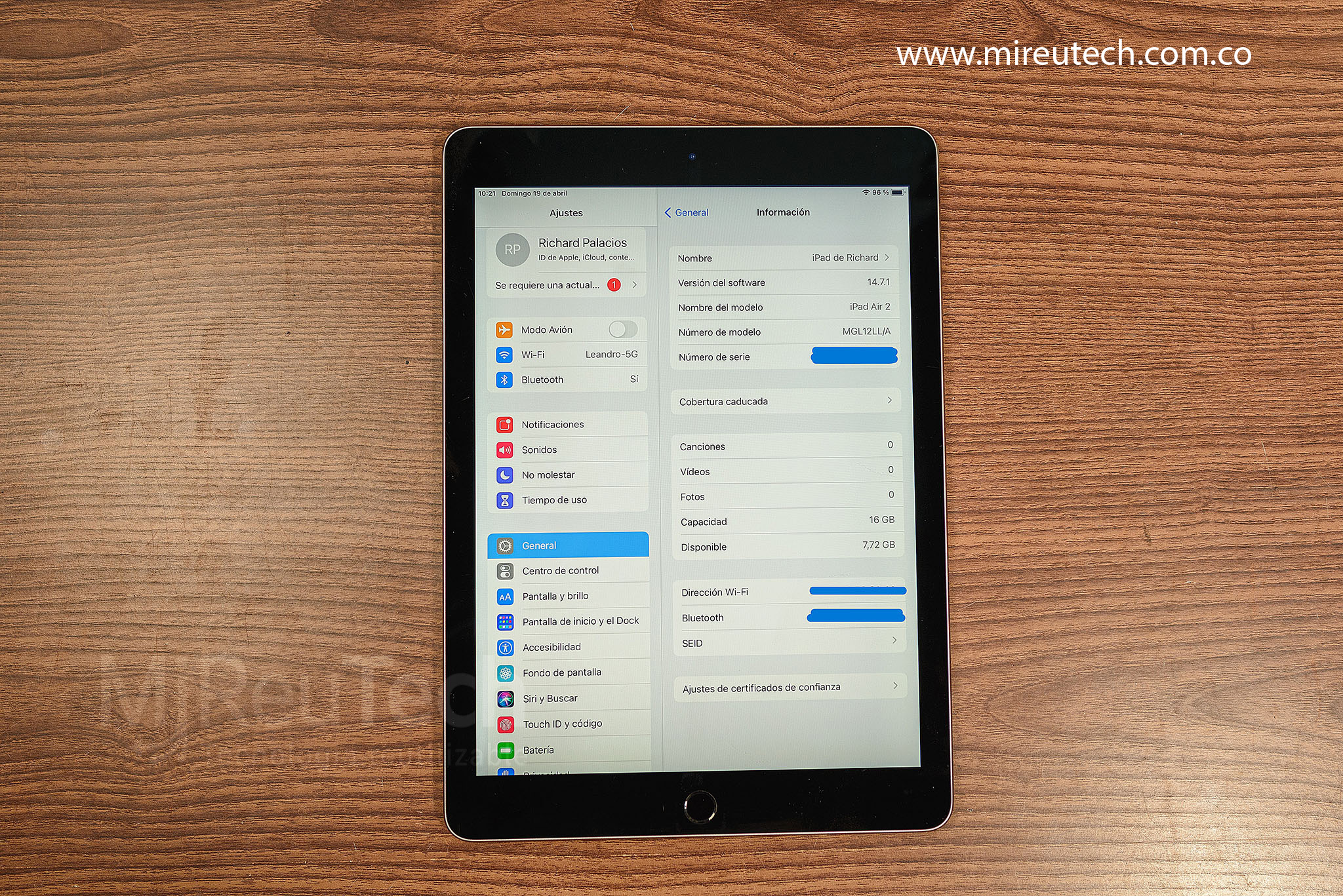 iPad Air 2 | 16GB WiFi | Pantalla Retina 9.7” (7218) - Imagen 2