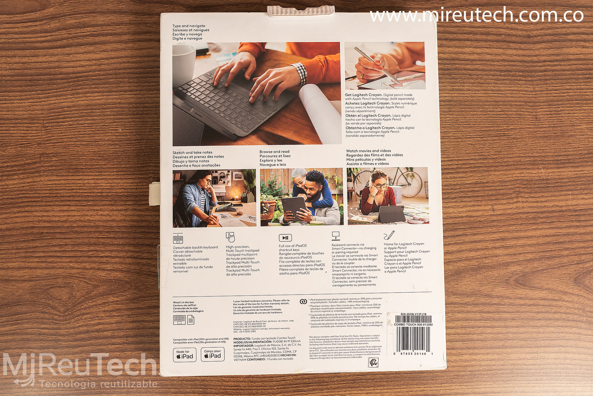 Logitech Combo Touch para iPad 10ª Generación (A16) – Teclado Desmontable (7236) - Imagen 9